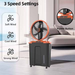 Ventilateur à brumisation d'eau de <span class=keywords><strong>16</strong></span> pouces avec réservoir, ventilateur de sol rechargeable solaire avec panneau solaire, télécommande et batterie au lithium - Product Image 4