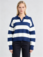 Pull tricoté vintage pour femme, col rond, confortable, collection automne, en promotion