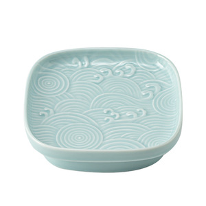 Assiette à fruits carrée en céramique de style chinois, motif ondulé, plat à collation en porcelaine pour mariage, plateau à fruits secs pour la maison - Product Image 5