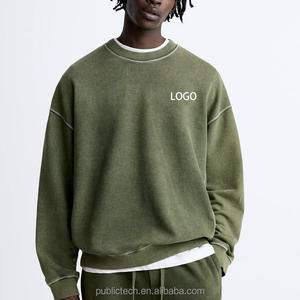 เสื้อสเวตเชิ้ตคอกลมสำหรับผู้ชายผ้าคอตตอนโอเวอร์ไซส์แบบเรียบ100% เทอร์รี่ฝรั่งเศสออกแบบโลโก้ได้ตามต้องการ - Product Image 5