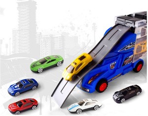 Kids Container Truck <strong>Toys</strong> with 6pcs Alloy Car Metal <strong>Toys</strong> Car Two Side Slide <strong>Trailer</strong> with Diecast Car - Product Image 6