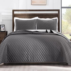 Geometric Pattern King Size Bedding <b>Set</b> with Pillow Shams, Ultra Soft Lightweight Quilt <b>Bedspreads</b> & Coverlets for All Season - Product Image 1