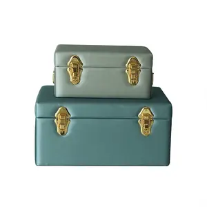 Sets of two Delicate simple style faux leather Jewelry Storage Box Organizer
