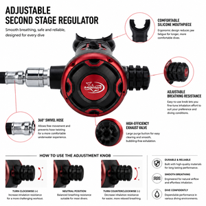 Regulador de <span class=keywords><strong>Buceo</strong></span> Profesional Ajustable con Carcasa de Plástico, Primera Etapa, Equipo de Respiración Subacuática Confiable para <span class=keywords><strong>Buceo</strong></span> en el Océano - Product Image 4