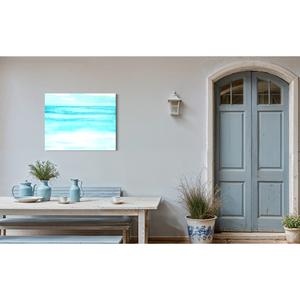 Elegant Textured <b>Canvas</b> Wall Hanging Of Ocean <b>Abstract</b> For Hotel Lobby Artwork Statement - Product Image 5