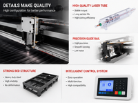 Machine de découpe et de gravure laser CO2 JQLaser 1325 60W 80W 100W avec caméra en option, non métallique