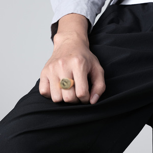 <b>Men's</b> Gold Stainless Steel <b>Ring</b> Personalized Engraved Hip Hop Punk Style Fashion Jewelry Gift <b>For</b> <b>Men</b> - Product Image 2