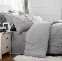 Parure de lit 3 pièces en tissu uni fait main, 7 couleurs, garnissage en polyester, housse de couette avec taies d'oreiller, disponible en tailles King et Queen