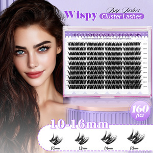 Diy <b>Lashes</b> Wispy <b>Cluster</b> <b>Lashes</b> 10-16mm Soft Wispies 160 Pcs For Eyelash <b>Extension</b> - Product Image 1