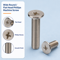Vis de machine à tête plate ultra-mince M3 M4 M5 M6 en nickel écologique, à tête cylindrique Phillips, petites vis pour l'électronique