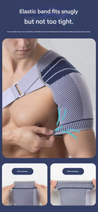 Attelle d'épaule respirante en tricot avec logo personnalisé, manchon de compression réglable, ceinture d'épaule pour la récupération des blessures sportives - Product Image 6