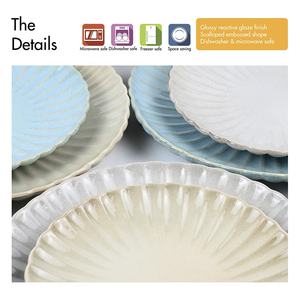 Набор столовой посуды Белый тисненый керамогранит реактивная глазурь зубчатой формы красный обеденный набор из 100 предметов с турецкими керамическими чашами - Product Image 2