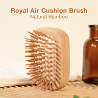 Brosse à cheveux portable en bambou avec picots en bois pour démêler les cheveux fins, idéale pour la plage, les voyages et le coiffage quotidien