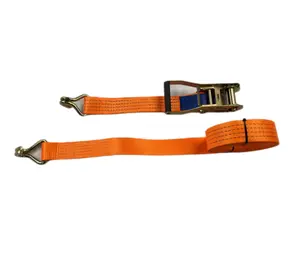 Tie Down Strap CE GS Bersertifikasi 4T Ratchet Straps dengan Double J Hook Digunakan Dalam Transportasi