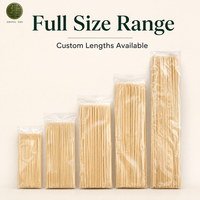 Brochettes en bambou personnalisées avec logo OEM ODM, bâtonnets en bois ronds et pointus imprimés, vente en gros, taille et longueur personnalisables, directement de l'usine