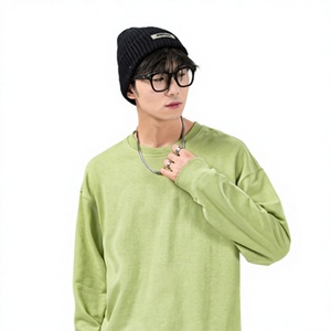 Sweat-shirt unisexe à col rond en molleton français respirant, coupe classique, couleur unie, tricoté en coton, pull décontracté pour l'hiver - Product Image 4