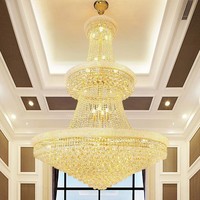 Lustre suspendu sur mesure en cristal incrusté, idéal pour grande salle de bal ou auditorium, éclatant de beauté