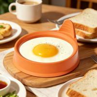 Lot de 2 moules à œufs en silicone pour la cuisson, sans BPA, antiadhésifs, résistants à la chaleur jusqu'à 500°F ° F  Outil pour petit-déjeuner avec friteuse à air