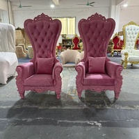Chaises de trône royales de luxe dorées et blanches à dossier haut de qualité supérieure pour le roi et la reine, chaise de mariage pour le marié et la mariée
