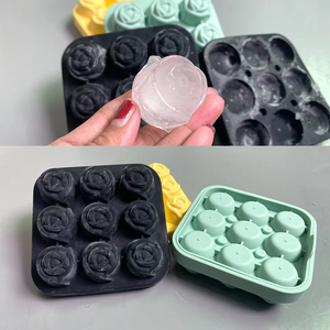 Various Good Quality Silicone Ice Ball Molds Ice Ball Maker Rose Flower Ice Cube <strong>Tray</strong> for Making Sparkling Water <strong>Milk</strong> Tea - Product Image 4