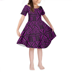 Polynésien Tribal fidjien <span class=keywords><strong>Totem</strong></span> robes tatouage fidji imprimer été enfant robe vacances plage fête multicolore luxe mode vêtements - Product Image 2