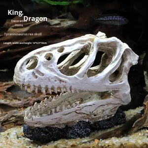 Crâne de dinosaure en résine écologique, plante aquatique réaliste pour l'aménagement paysager, accessoires décoratifs pour aquarium - Product Image 4
