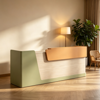 Comptoir de réception moderne, bureau d'accueil minimaliste avec armoire de rangement pour bureau commercial