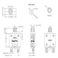 Disjoncteur manuel à réinitialisation KUOYUH série 98, 10A-50A, 250V, protection thermique contre les surcharges pour moteur/compresseur/pompe