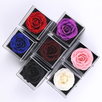 Konservierte Rose Schmuck-Geschenkbox Handgefertigte Ewige Blume Muttertag Weihnachten Jubiläumsgeschenk