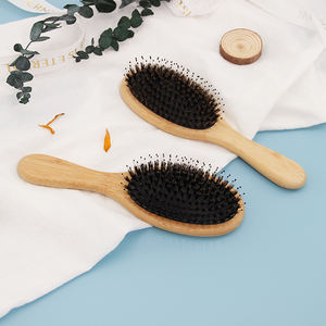 천연 대나무 돈모 헤어 브러시 친환경 타원형 패들 엉킴 방지 헤어 브러시 - Product Image 4