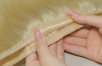 Extensions de cheveux naturels de haute qualité, tissage papillon blond Remy, cuticules intactes, tissage invisible XO avec trou, sans couture