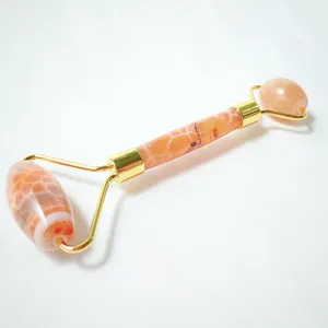 HY 2019 100% real natural skin care fire agate jade roller massage facial spiked