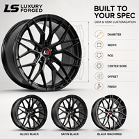 Rines de Aleación Multirradio Negros Brillantes de 15 16 17 18 19 Pulgadas 4x114.3 5x108 5x112 5x114.3 para BMW Mercedes Toyota Nissan Sport