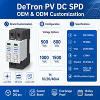 Dispositif de protection contre les surtensions solaires (SPD) DC pour systèmes photovoltaïques, protection contre la foudre, 1000V 1500Vdc 40kA 60kA Type 2 pour OEM