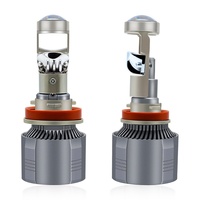 Phare LED automobile A80 Mini avec lentille œil de poisson, lumière blanche haute luminosité, anti-éblouissement, 12V 24V, universel, pour modification de voiture
