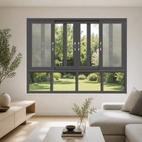 Ventana Corredera Panorámica de Gran Apertura con Marco de Aluminio y Doble Vidrio Templado para Apartamento