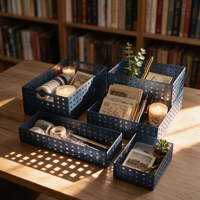 Boîte de rangement de bureau en plastique creuse et respirante avec poignée, plusieurs tailles, pour télécommandes et fournitures de bureau