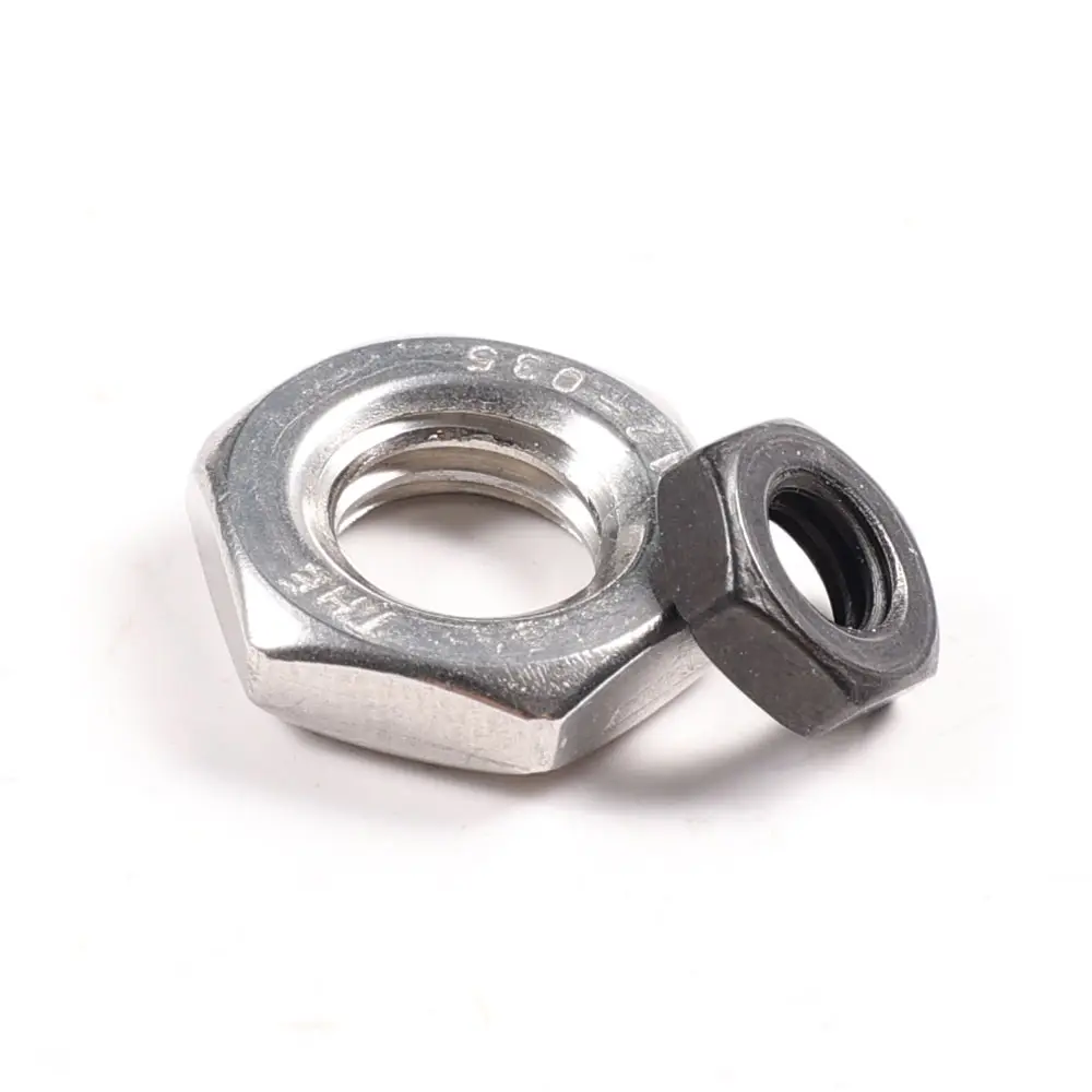 China Manufacturer Left Hand Zinc Plated A2 Stainless Steel DIN439 finished Hex Jam Thin Nut