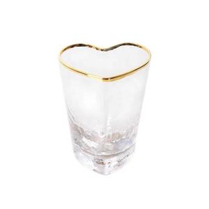 Vasos con forma <span class=keywords><strong>de</strong></span> corazón para licor, vasos <span class=keywords><strong>de</strong></span> 200ml con borde dorado, color claro, venta al por mayor - Product Image 1