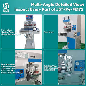 Machine de tampographie 4 couleurs Imprimante de tampographie ligne petit modèle pour le soin du cou Etiquette Ruban nylon Caoutchouc silicone Pare-chocs Lunettes Voltran - Product Image 6