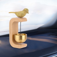 Sonnette moderne style Dopamine en bois de hêtre avec accents en laiton, fixation magnétique, accessoire de voiture simple, cadeau décoratif parfait ; Usine