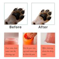 Gobelet de nettoyage automatique pour pattes de chien et brosse de bain, outils de toilettage pour chiens, fournitures pour animaux de compagnie