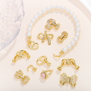 ตัวล็อคสร้อยคอทองแดงชุบทองรูปทรงผสมสำหรับทำเครื่องประดับ DIY - Product Image 3