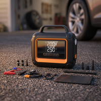 Arrancador de Coches Portátil con Inflador de Neumáticos Automático y Compresor de Aire para Inflar Tiendas de Campaña