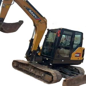 Excavatrice sur chenilles hydraulique SANY SY60C d'occasion, 6 tonnes, avec boîte de vitesses et pompe - Équipement de construction de haute qualité - Product Image 1