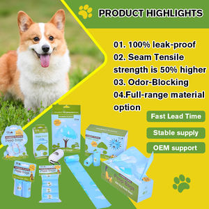 Bir rulo mısır nişastası köpek kaka poşetleri kravat kolları ile biyobozunur eko Doggy atık torbası - Product Image 4