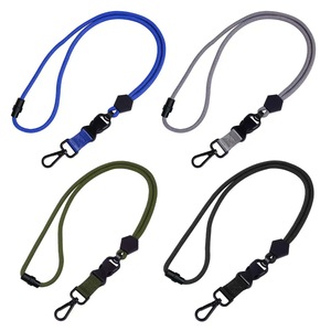 Lanière de randonnée robuste en polyester avec boucle métallique, sangle de cou pour carte d'identité, téléphone, usage extérieur, noir, vert militaire, bleu roi, gris - Product Image 1