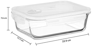 High Borosilicate <b>Glass</b> <b>Food</b> Storage Box Heat Cold Resistant Sliding Air Hole Lock Separation <b>Lid</b> Design for Storage Convenience - Product Image 2