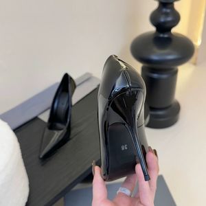 Zapatos de Tacón de Aguja para Mujer, Punta Puntiaguda, Charol, Tacones Altos, Cierre Deslizante, Tallas Grandes, Tacones Finos para Ocasiones Formales y de Noche - Product Image 6