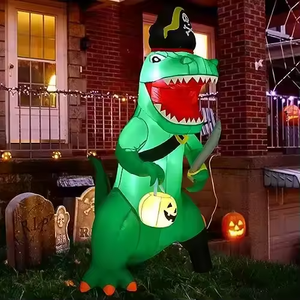 Décorations gonflables d'Halloween personnalisées en PVC de 7 pieds pour l'extérieur, thèmes pirate, dinosaure, citrouille, avec LED intégrées, vente en gros - Product Image 6